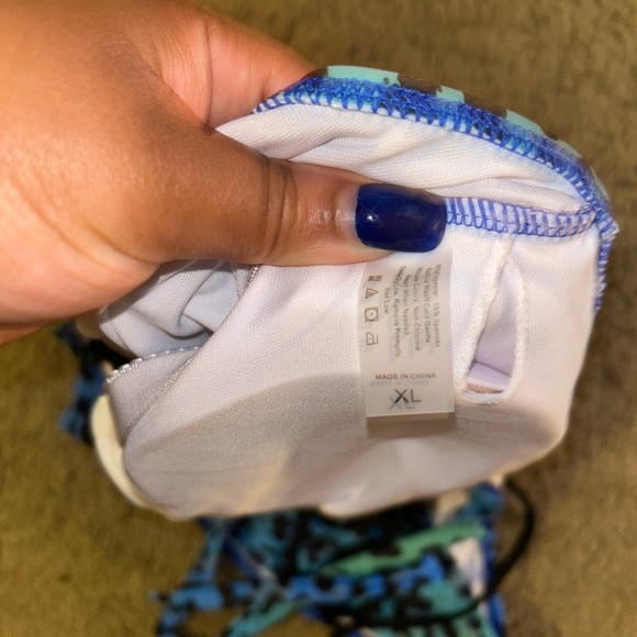 Green and Blue Leopard Print Swimsuit size XL - Picture 3 of 3